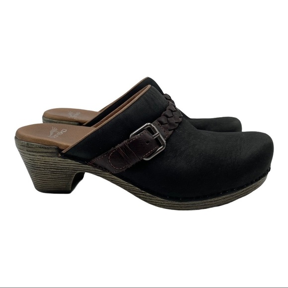 Dansko Black Melanie Nubuck Clog Size 40 - Picture 6 of 14
